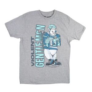 Violent Gentlemen Polar Ron T Shirt Mens Medium Gray Hockey Club VGHC Tee Bear